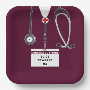 Medical School Graduation Party Paper Plates
