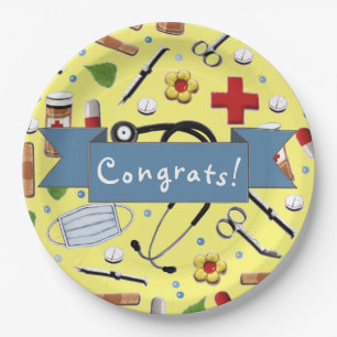 Medical School Graduation Party Paper Plates
