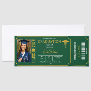 Medical School Graduation Photo Announcements Raffle Tickets