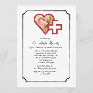 Medical School Graduation Photo Invitation