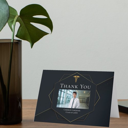 Medical School Graduation Photo Personalized Thank You Card