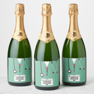 Medical School Graduation Sparkling Wine Label