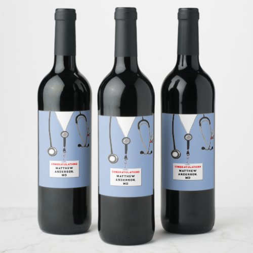 Medical School Graduation Wine Label