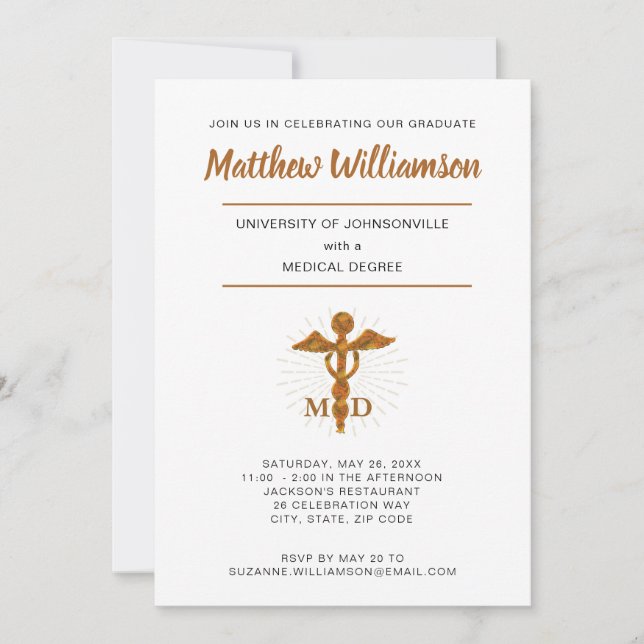 Medical School Graduation with Symbol Announcement (Front)