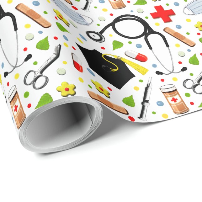 Medical School Graduation Wrapping Paper (Roll Corner)