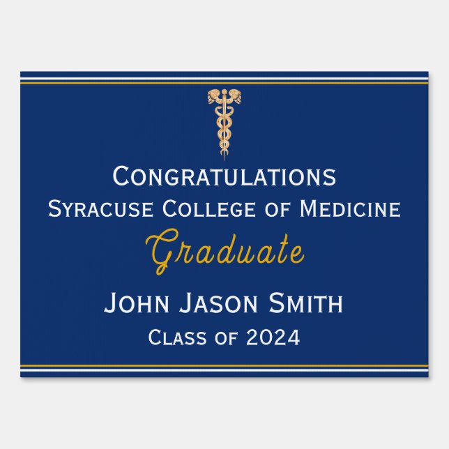 Medical School Graduation Yard Sign (Front)