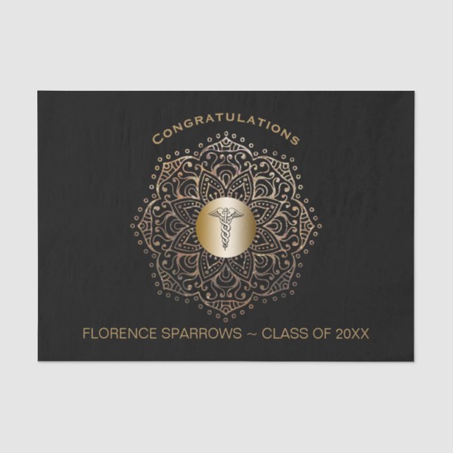 Medical School Nurse Graduation Congratulations Tissue Paper (Front)