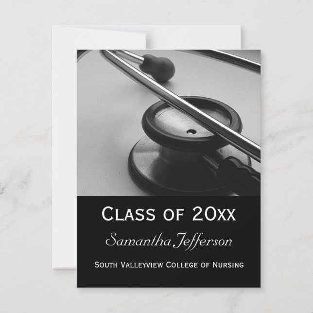 Medical School or Nursing Graduation Announcement (Front)