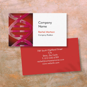 Medical Science DNA Healthcare Modern Red Business Card