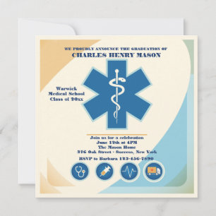 Medical Science Graduate Party Invitation Custom 2