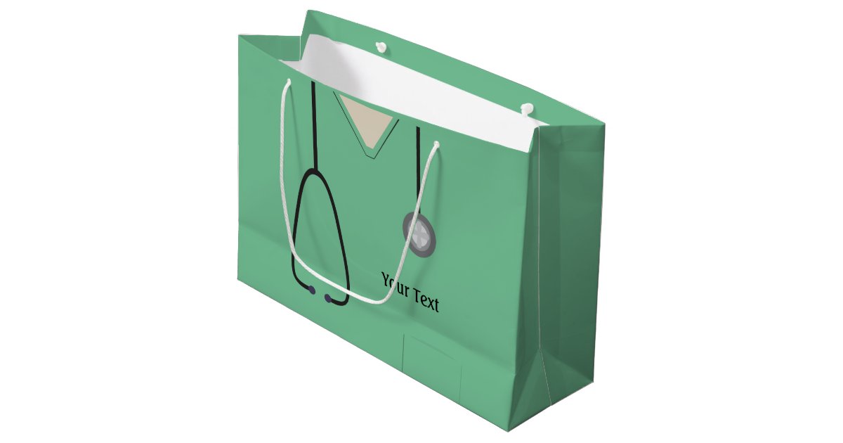 Medical Scrubs Doctor Nurse Lt Green Lg Gift Bag Zazzle