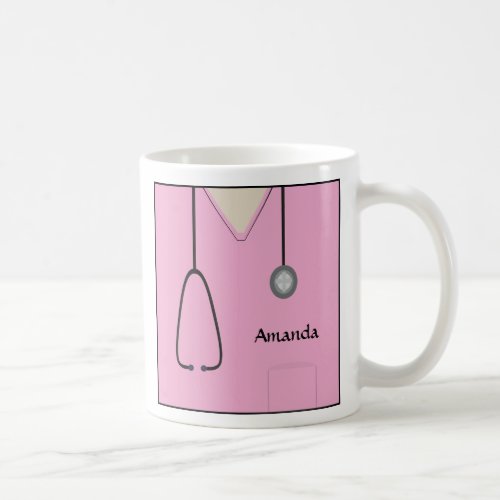 Medical Scrubs Doctor Nurse Pink Mug