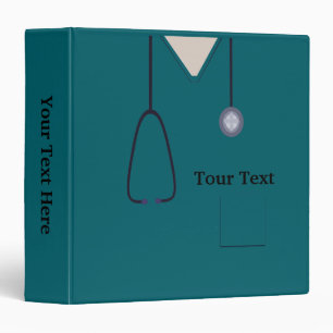 Medical Scrubs Doctor Nurse Teal Custom B Binder