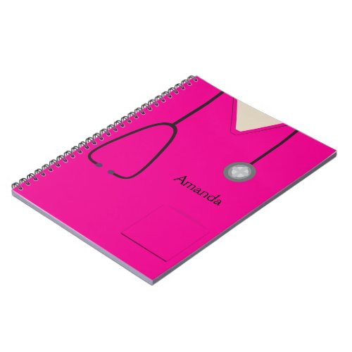 Medical Scrubs Hot Pink Notebook