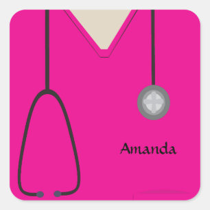 Medical Scrubs Hot Pink Sticker