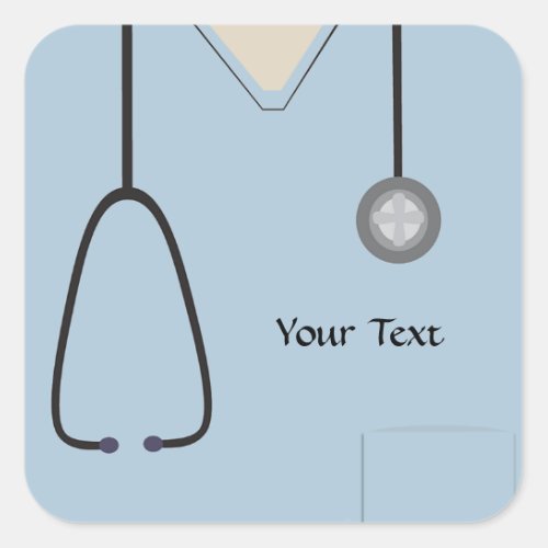 Medical Scrubs Light Blue Sticker