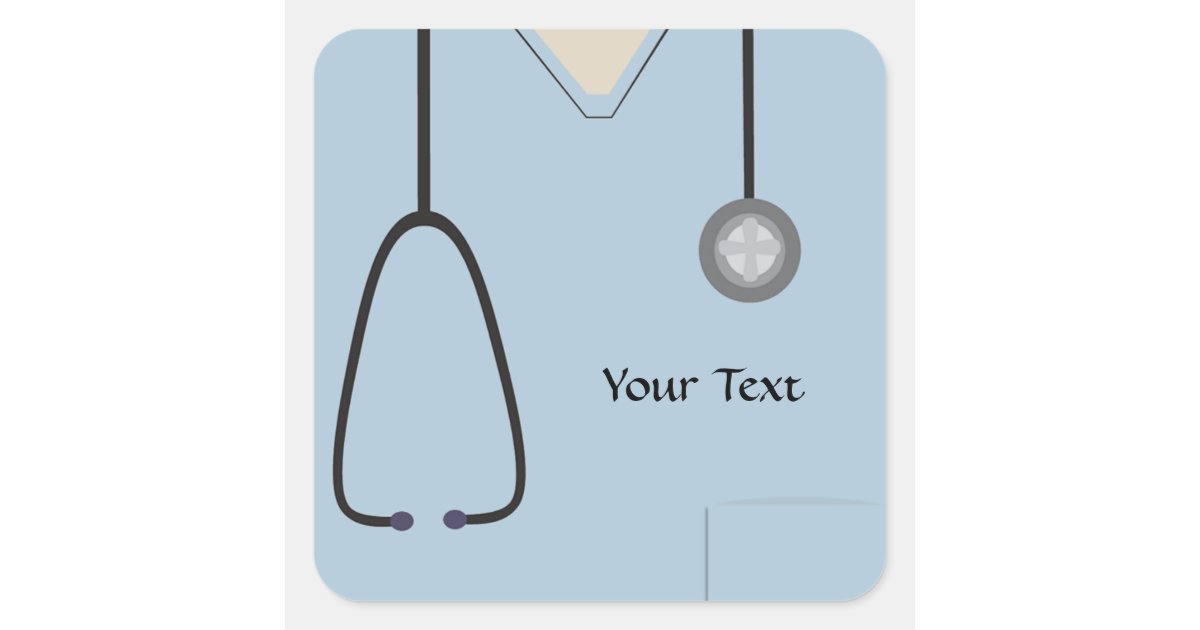 Medical Scrubs Light Blue Sticker | Zazzle