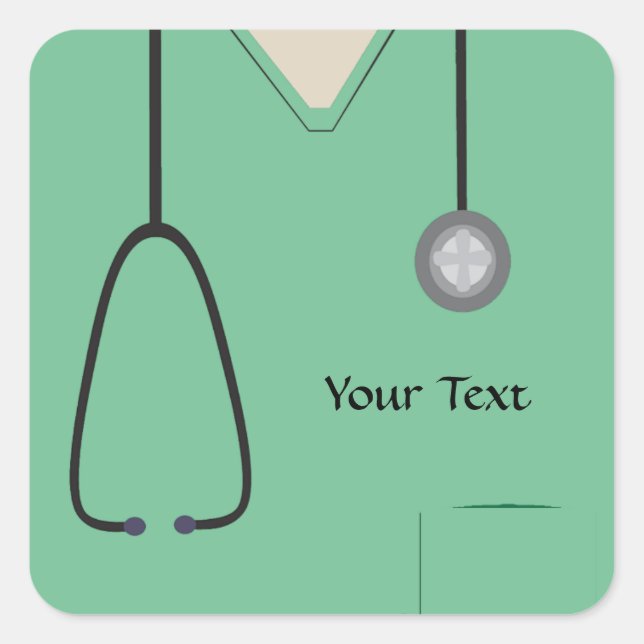 Medical Scrubs Light Green Sticker (Front)