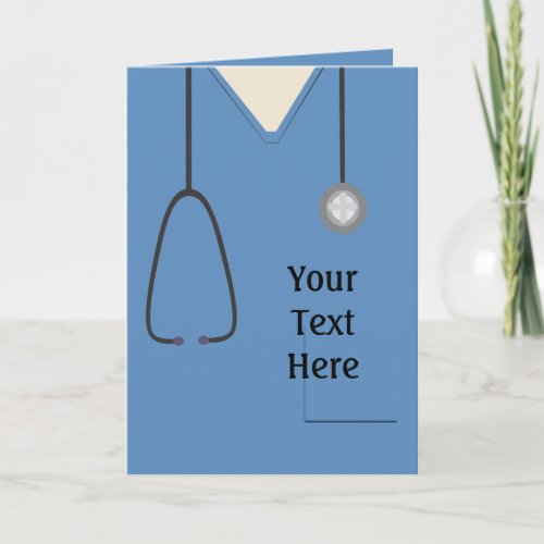 Medical Scrubs Nurse Doctor Blue Custom Card