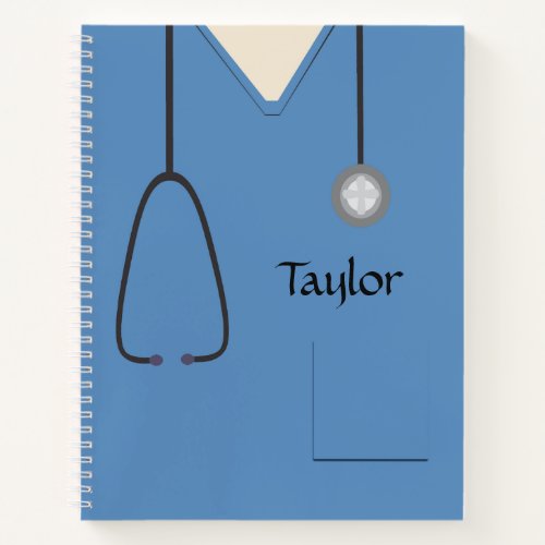 Medical Scrubs Nurse Doctor Blue Notebook