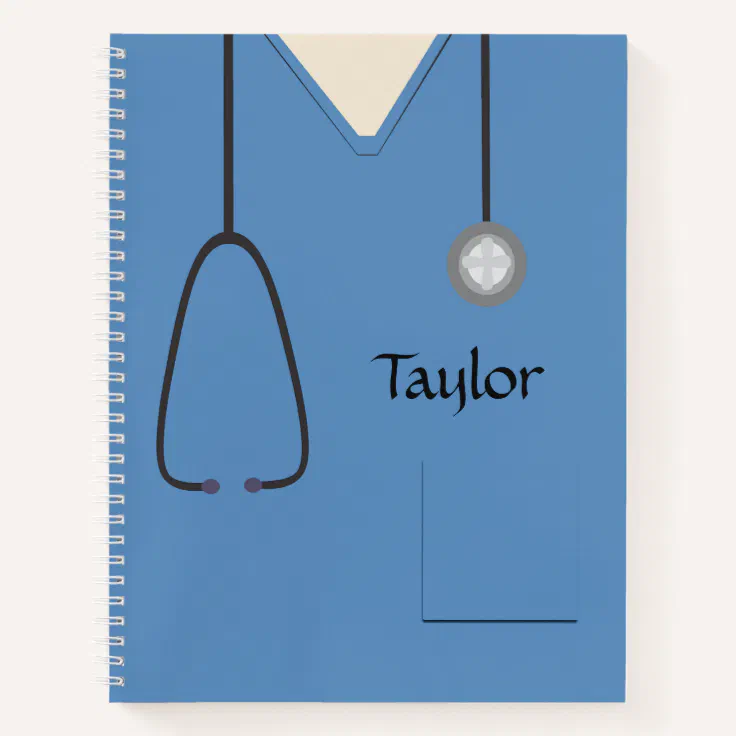 Medical Scrubs Nurse Doctor Blue Notebook Zazzle