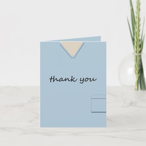 Medical Scrubs Nurse Doctor Light Blue Thank You