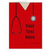 Medical Scrubs Nurse Doctor Red Custom (Front)