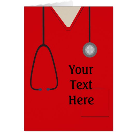 Medical Scrubs Nurse Doctor Red Custom (Front)