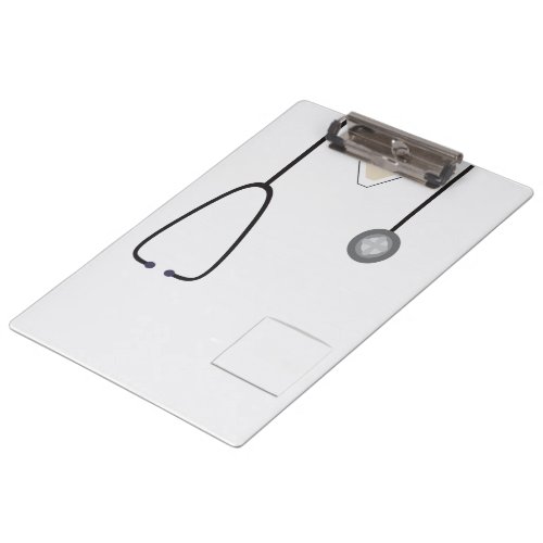 Medical Scrubs Nurse Doctor Steth White Clipboard