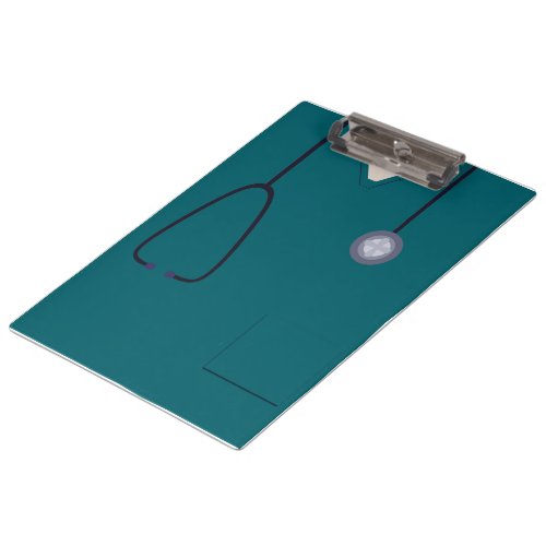 Medical Scrubs Nurse Doctor Teal Clipboard