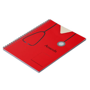 Medical Scrubs Red Notebook