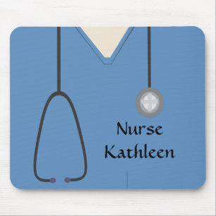 Medical Scrubs Uniform Blue Mouse Pad