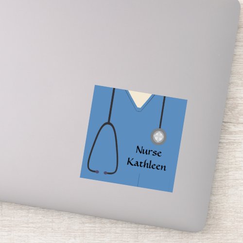 Medical Scrubs Uniform Blue Sticker