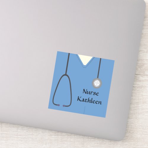 Medical Scrubs Uniform Blue Sticker