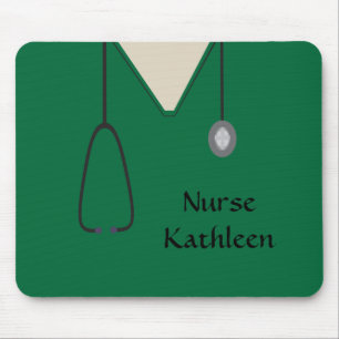 Medical Scrubs Uniform Green Mouse Pad