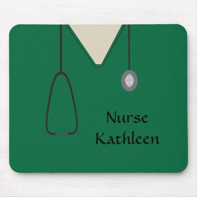 Medical Scrubs Uniform Green Mouse Pad (Front)