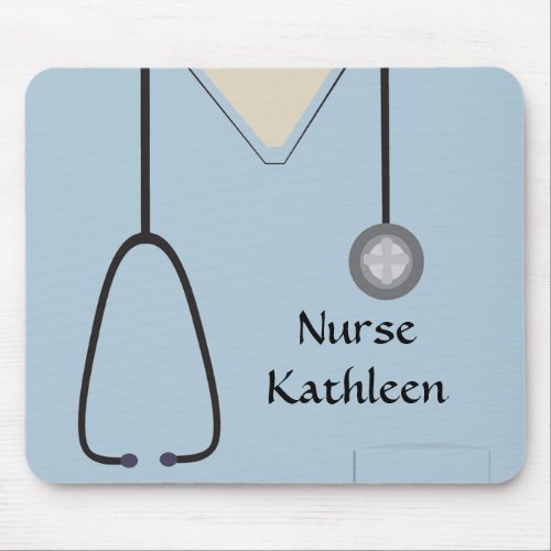 Medical Scrubs Uniform Light Blue Mouse Pad