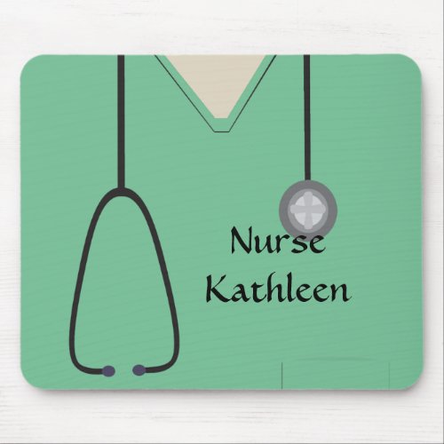 Medical Scrubs Uniform Light Green Mouse Pad