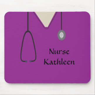 Medical Scrubs Uniform Purple Mouse Pad