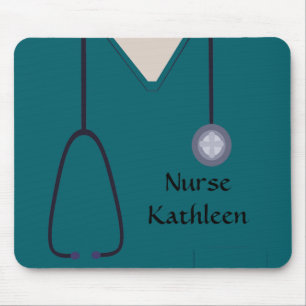 Medical Scrubs Uniform Teal Mouse Pad