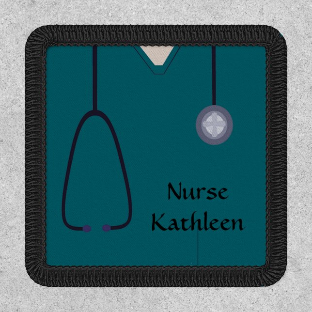Medical Scrubs Uniform Teal Patch (Front)