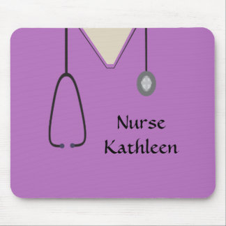 Medical Scrubs Uniform Violet Mouse Pad