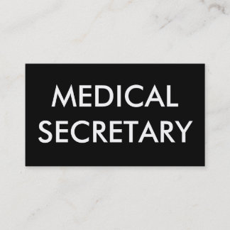 medical secretary business card