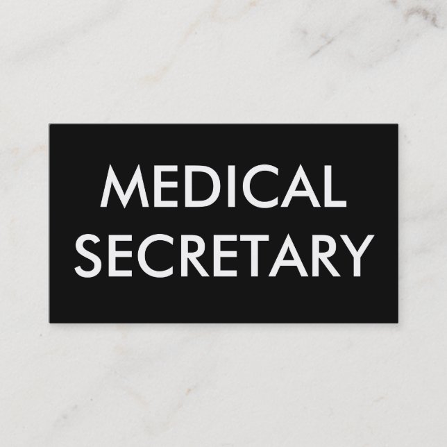 medical secretary business card (Front)