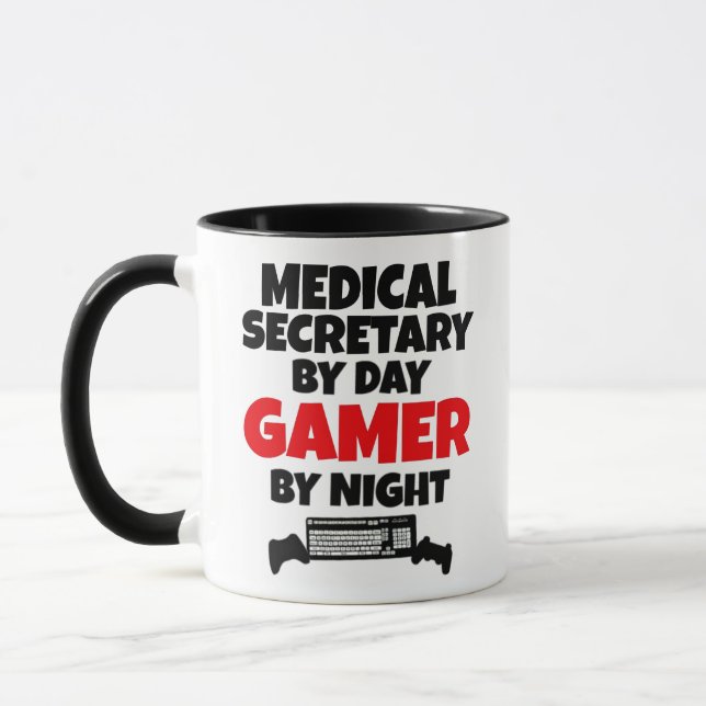 Medical Secretary by Day Gamer by Night Mug (Left)
