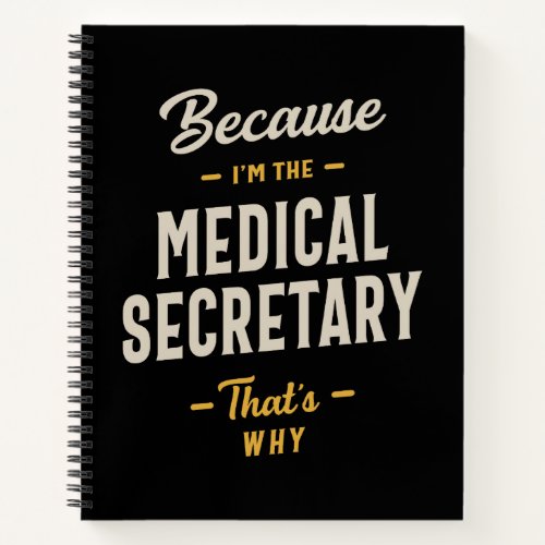 Medical Secretary Job Title Profession Notebook