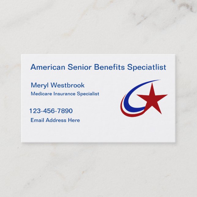 Medical Senior Insurance Specialist Business Card (Front)