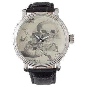 medical skull art watch