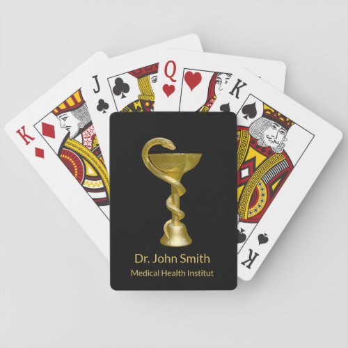 Medical Snake Bowl Hygieia Gold Classy Caduceus Poker Cards
