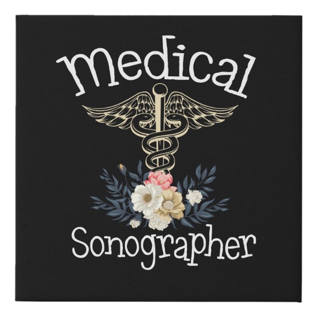 Medical Sonographer Cute Sonography Gift Faux Canvas Print (Front)